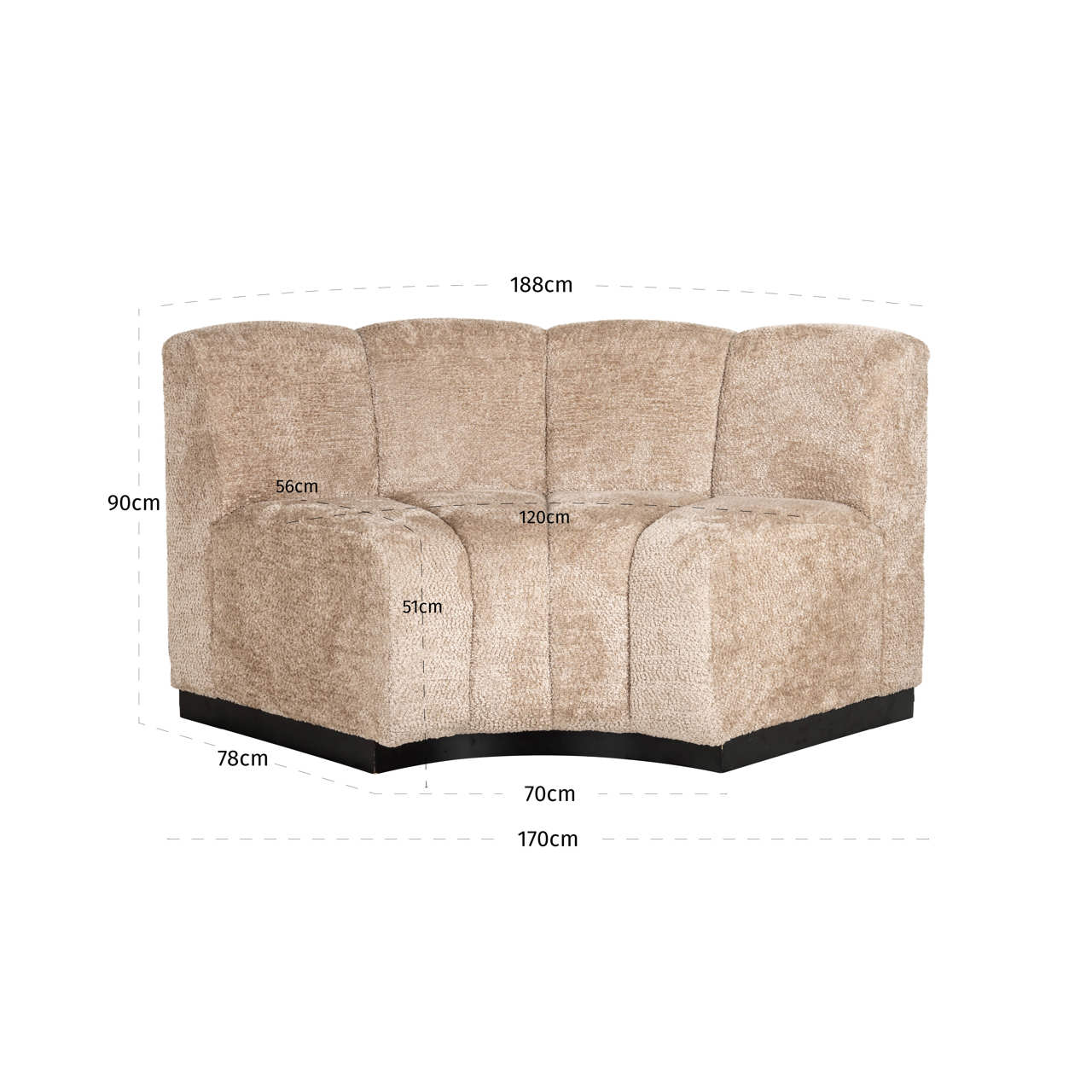 Sitzbank Hillpark lovely beige round corner – Bild 13