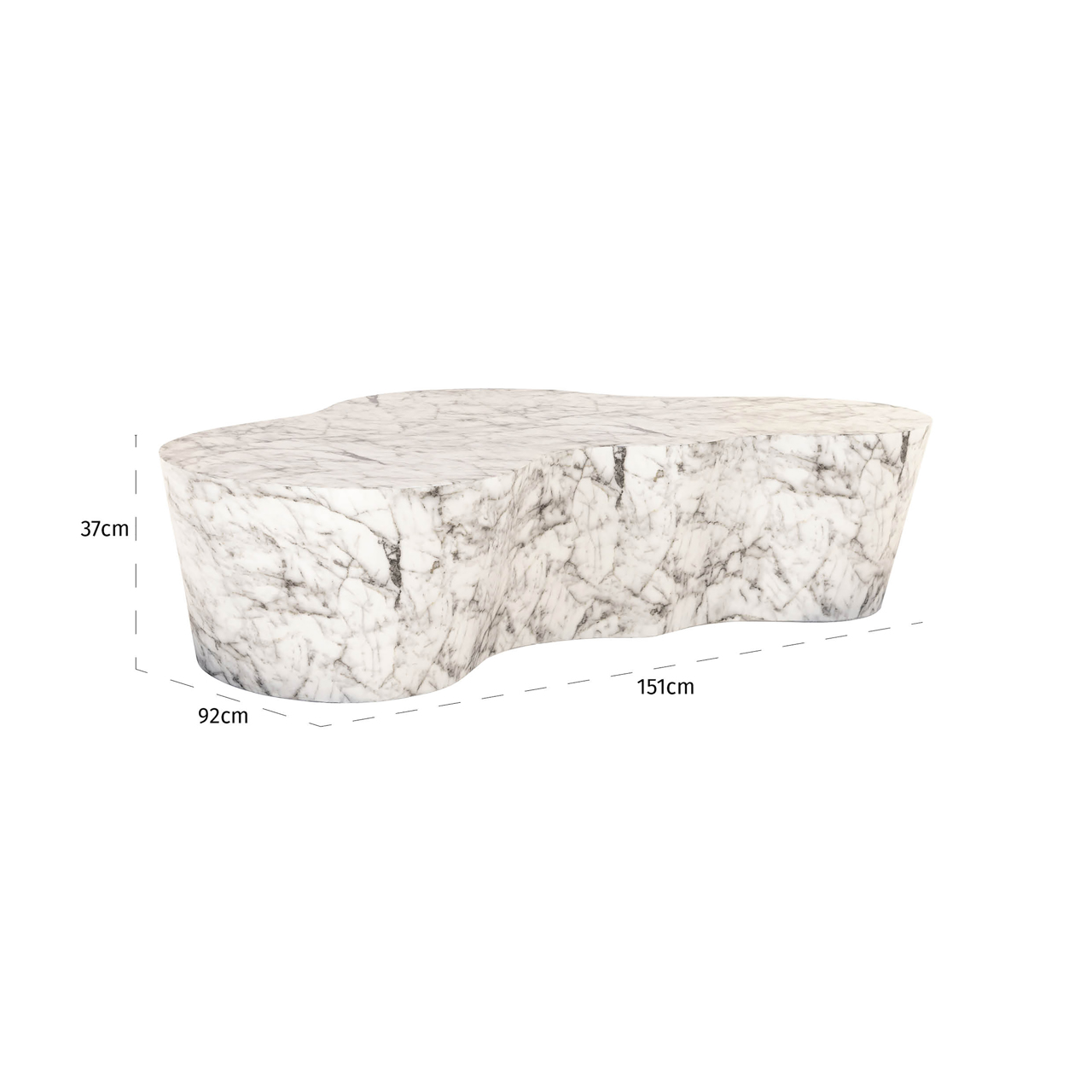 Gartencouchtisch Rockyard white marble look – Bild 5