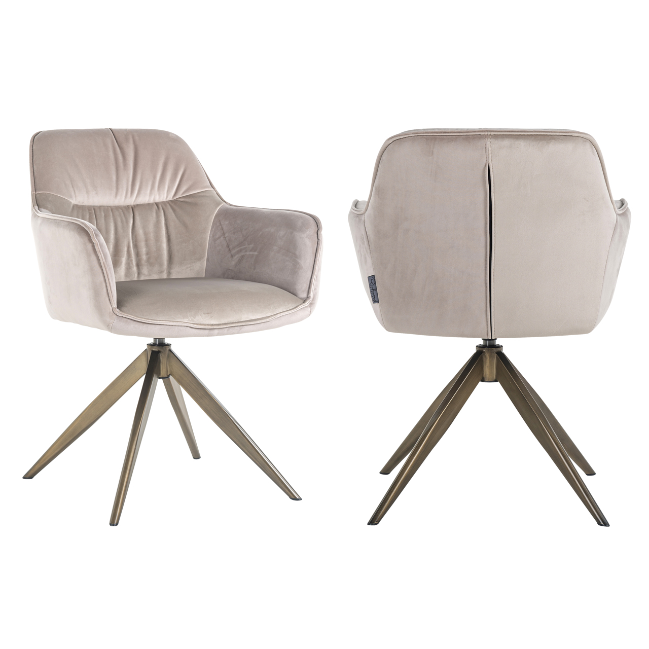 Esszimmerstuhl Aline khaki velvet swivel fire retardant