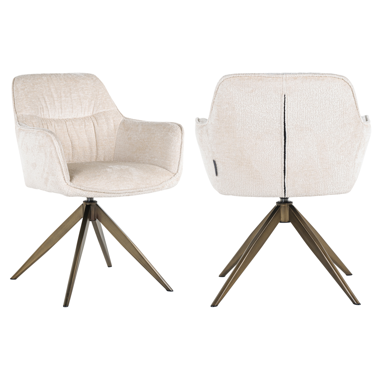 Esszimmerstuhl Aline white chenille swivel fire retardant