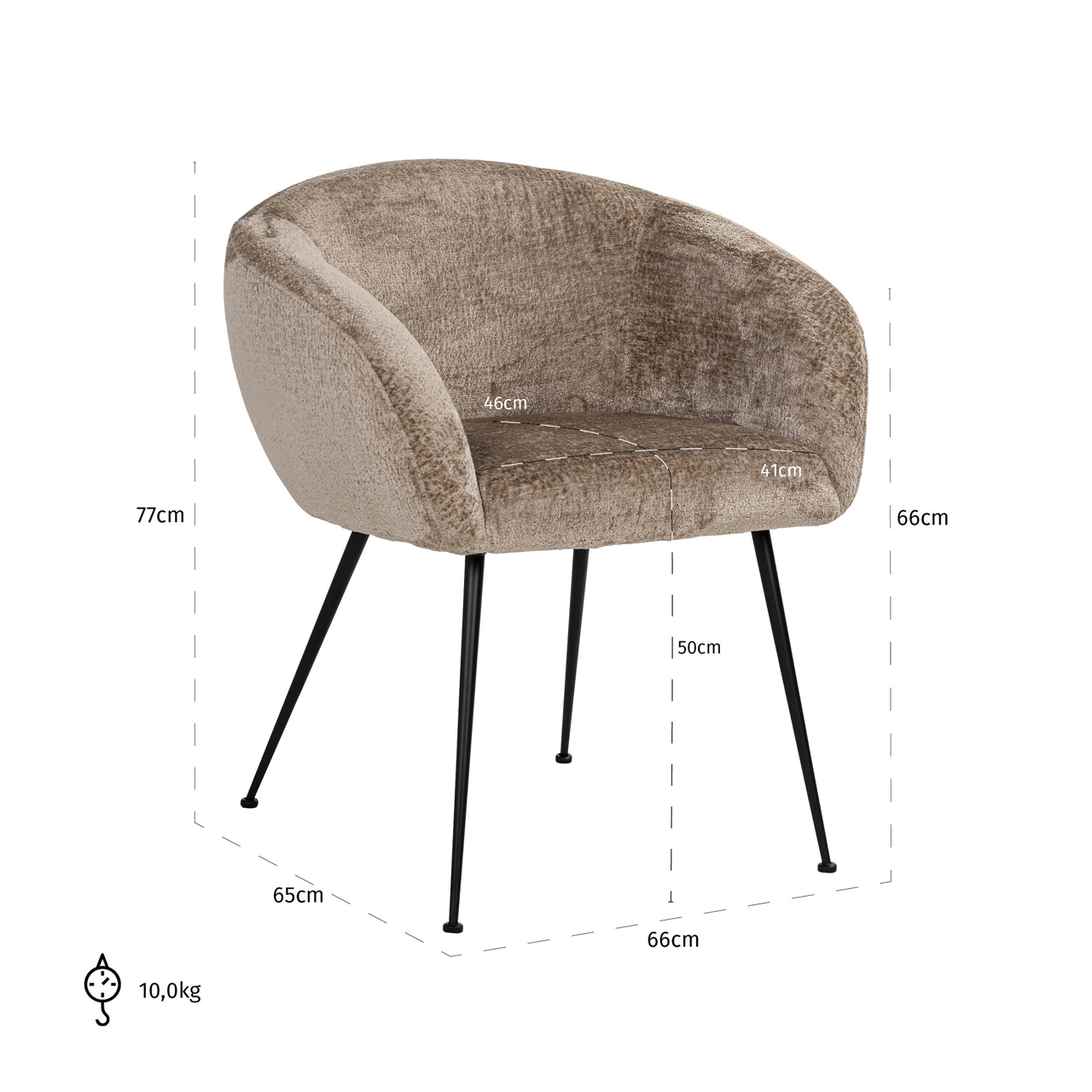 Esszimmerstuhl Ruby taupe chenille – Bild 10
