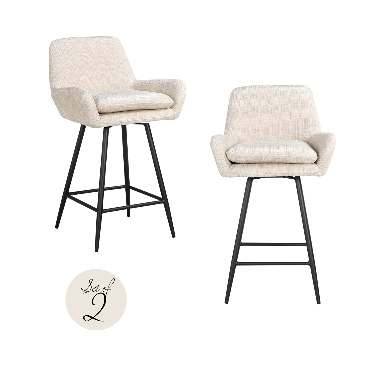 Thekenstuhl Linsey niagara beige (Set of 2)