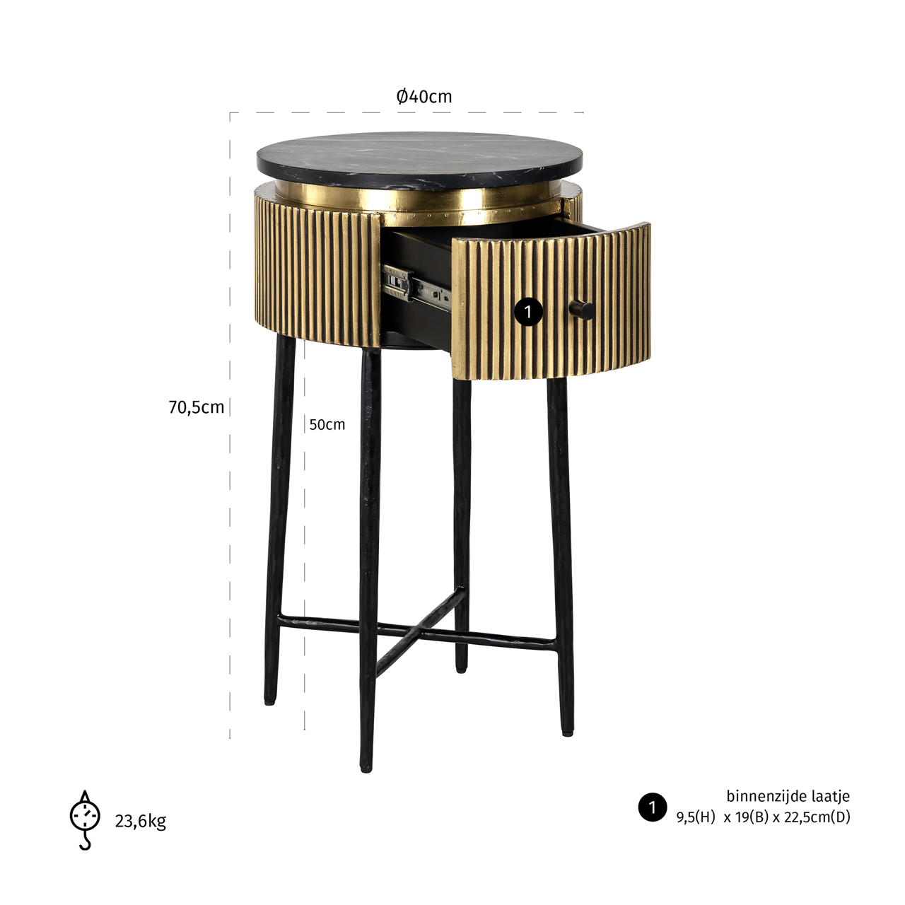 Beistelltisch Ironville gold – Bild 7