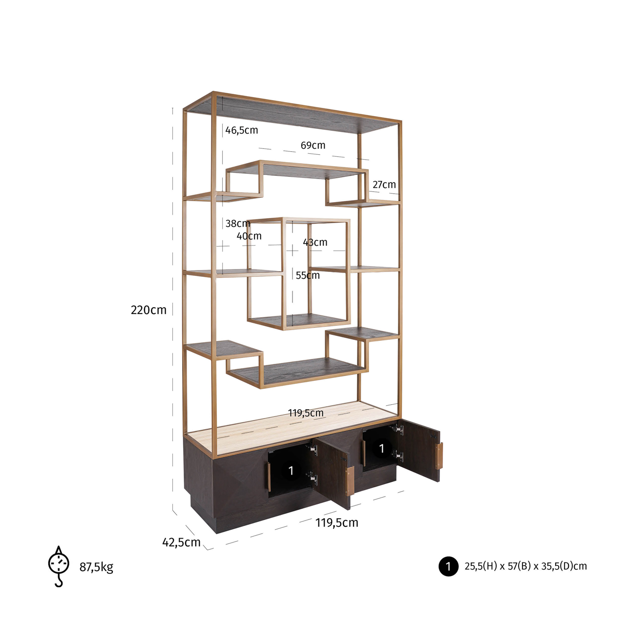 Vitrine Claremont brown – Bild 10
