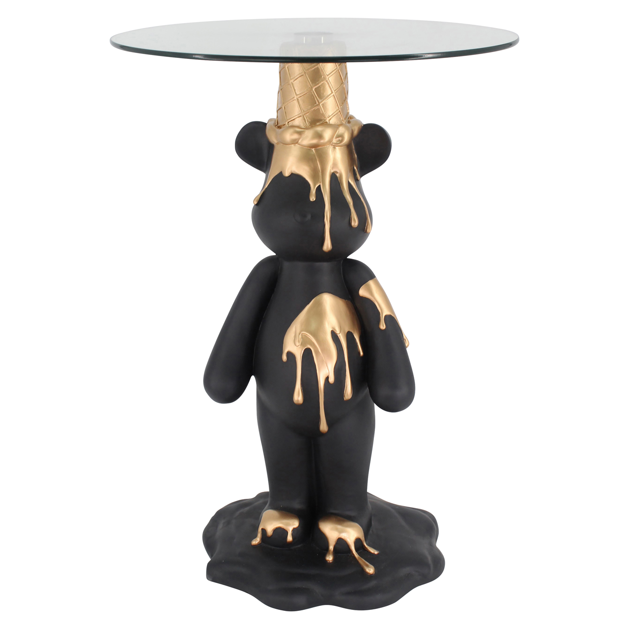Beistelltisch Ice bear black/gold
