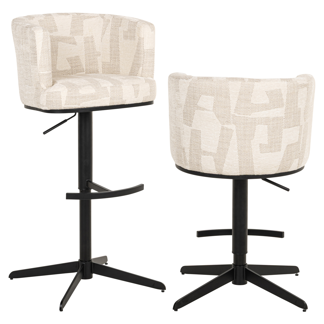 Barhocker Cheyenne beige graffic swivel