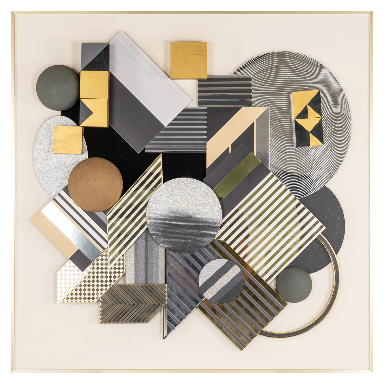 Wandkunst 3D Block black/gold