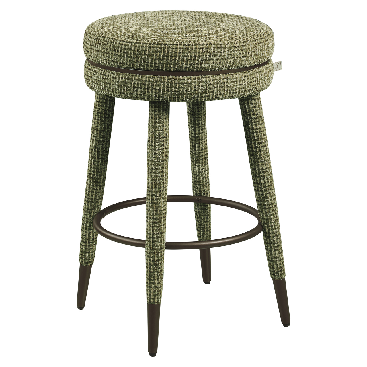 Thekenstuhl Tenashar green blockweave swivel