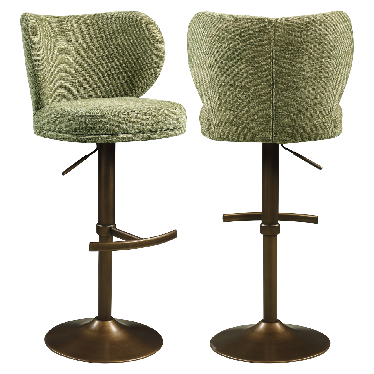 Barhocker Amely pistache softweave swivel